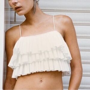 Zara Ruffled Tiered Crop Top
